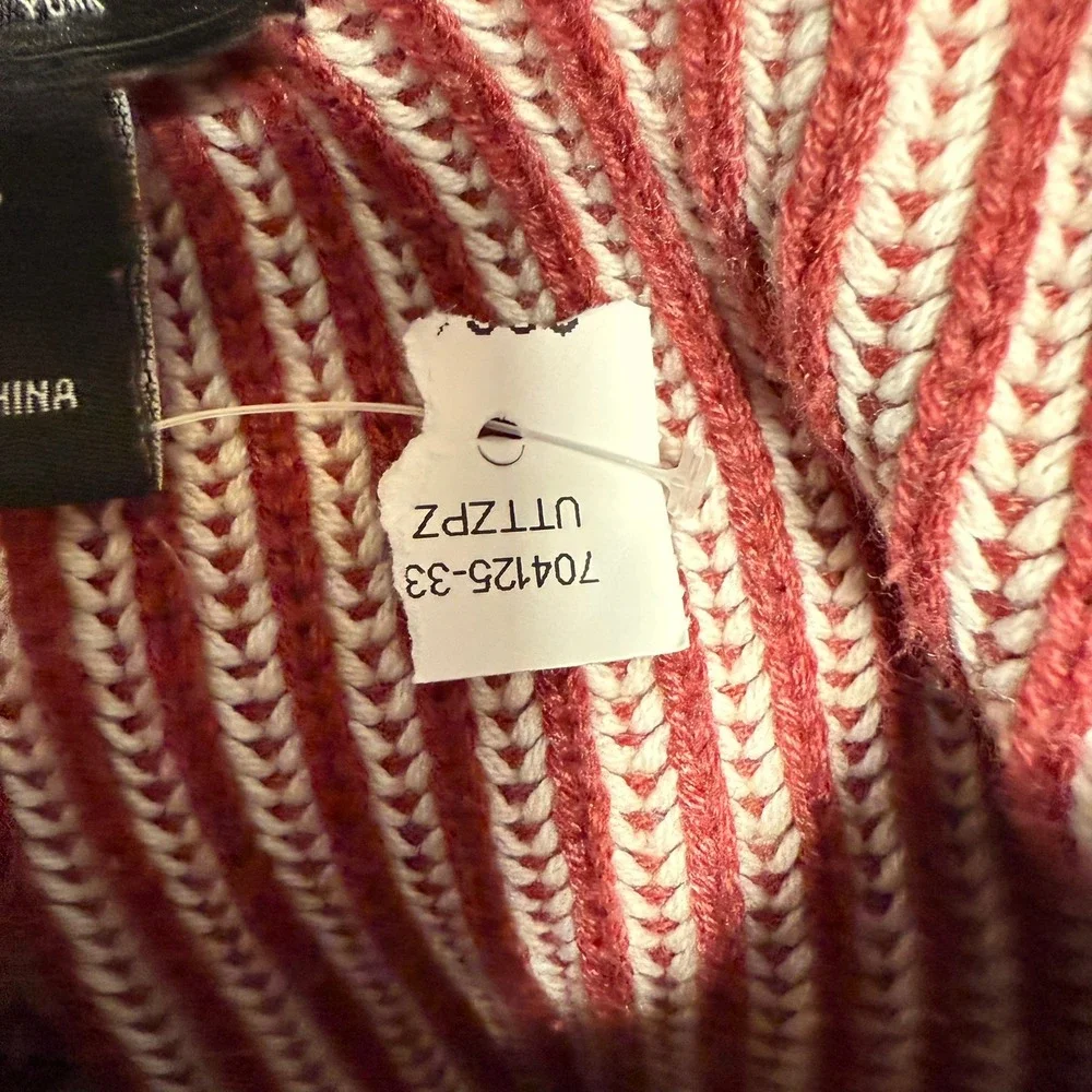 Rachel‎ Zoe Cowl Neck Striped Knit Sweater Size S Burgundy Cream Casual